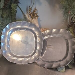Vintage Wilton Armetale Silver 9" Scalloped Plates